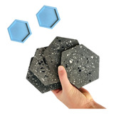 Kit 2 Molde Silicone Hexagonal 10cm Gesso Cimento Resina M94