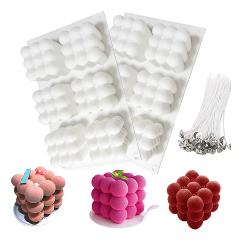 Kit Moldes De Silicona Para Velas Jabones Cubos Velas Rubik