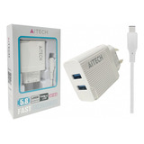 Cargador Celular Carga 5.8 A + 2 Salidas Usb Con Cable Tipo C Aitech