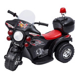 Mini Moto Elétrica Infantil Preta 6v Motostar Policial Brink Bwb043