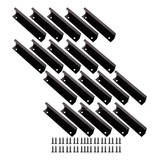 20 Pcs Cajón Oculto Tiradores Mailla Negro 25cm Con Tornillo