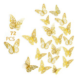 Mariposas Decorativas Recortada 3d, Decoraciones Pared 72pcs