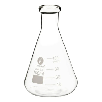 Matraz Erlenmeyer 100ml Vidrio Jf Lhabo | MercadoLibre
