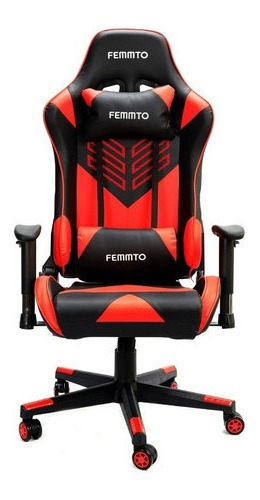 Silla Gamer Escritorio Ergonomica Giratoria Ajustable 180° Pc Gaming Tapizado Cuero Femmto