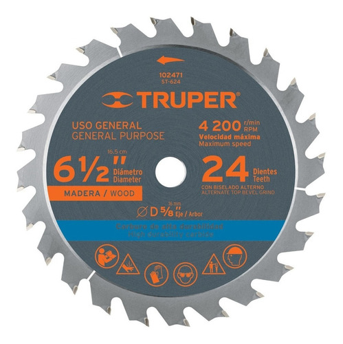 Disco De Carburo De Tungsteno Para Madera Para Sierra 6-1/2