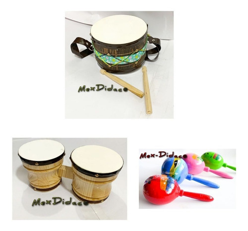 Instrumentos Musicales Didácticos, Kit Con 3 Pz Envío Gratis