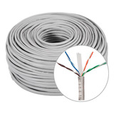 Bobina Cable Utp Cat 6 Gris 100m 8 Hilos Cctv Rj45 0.50mm