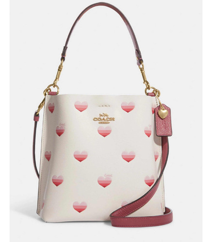 Bolso Mollie Town Bucket Coach Original Blanca Dama Corazón 