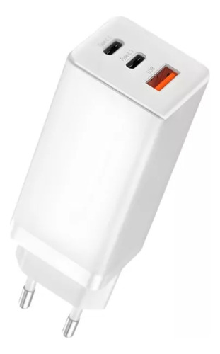 Carregador Rápido Gan 65w Quick Charger 3 Portas Super Turbo