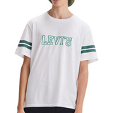 Remera Levis Ss Relaxed College Blanca Con Verde Original !!