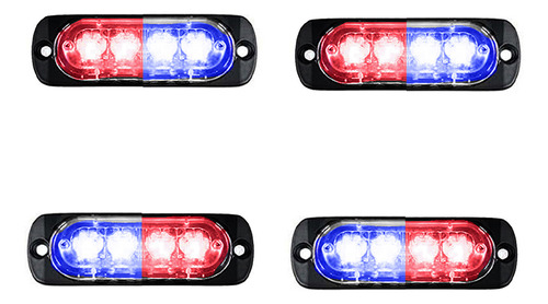 Strobo Led Com 4 Unidades 2 Cores Em 1 Carro Moto Caminhao