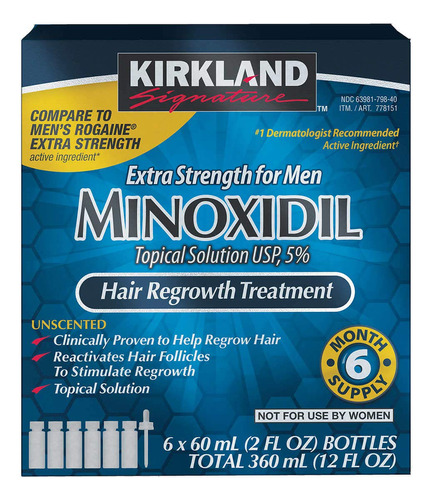 Minoxidil-5 % Extra Fuerte Para El Crecimiento Del Cabello P