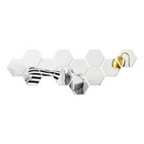 36pcs 3d Espejo Hexagonal Vinilo Adhesivo De Pared Desmontab