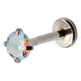 Piercing Labret Joya 4mm Lbjac Tornasol Ac Quirurgico 1 Und Color Plateado