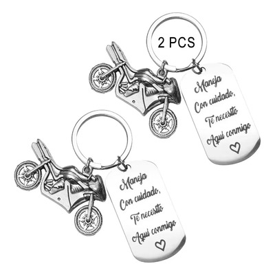 Llavero Moto 2 Piezas Fopnew Acero Inoxidable Pulido Espejo | MercadoLibre