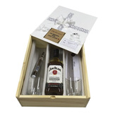 Box Regalo Jim Beam Whisky Y Accesorios En Caja De Madera 