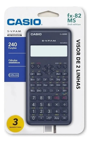 Calculadora Científica 240 Funções Fx-82ms-2-s4-dh Casio