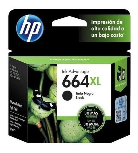 Tinta Original Hp 664 Xl Bk (f6w31al)