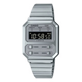 Relógio Casio Vintage Unissex Prata Digital A100we-7bdf