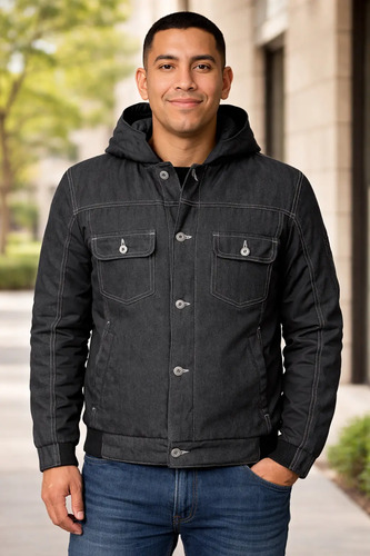 Chamarra Hombre Mezclilla Con Gorro Premium Roosevelt A150 | Envío gratis