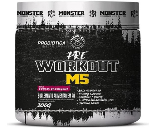 Pré Treino Workout M5 Monster 300g Probiótica - Original