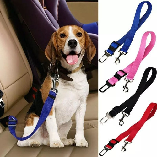 Cinto De Segurança Para Coleira Pet Cachorro Passeio Carros Cor Vermelho