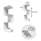 Prateleira Estante Escritorio Nicho De Canto Reto Mdf Branco