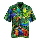 Camisa Hawaiana De Hombre Con Estampado De Loros