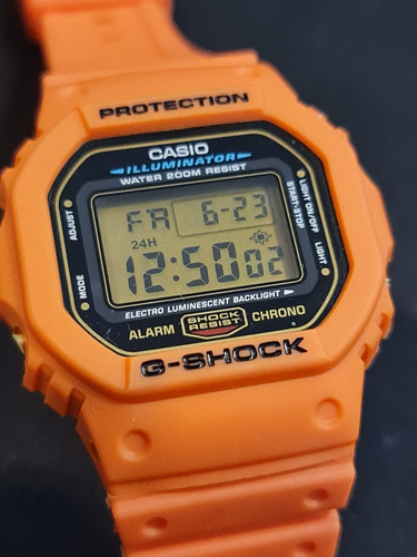 Relogio Casio G Shock Dw 5600e  Laranja 