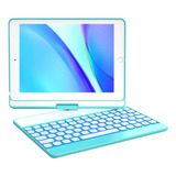 Funda Giratoria Con Teclado Para iPad (6ª&5ª/ Pro/air)-azul