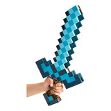 Minecraft Diamond Sword, Picareta 2 Em 1 Brinquedo Com Som