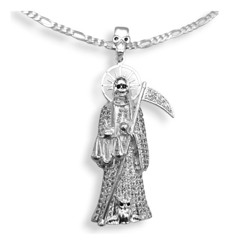 Dije Collar Santa Muerte Plata 925 De 7.5cm 