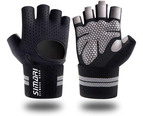 Guantes Gym Muñequera Pesas Gimnasio Crossfit Rosa Negro