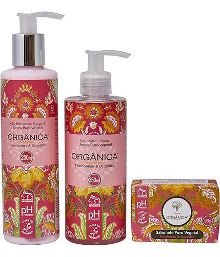 Kit Dia Das Mães Presente Spa Banho Framboesa Organic Natura