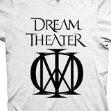 Camiseta Dream Theater Branca E Preta