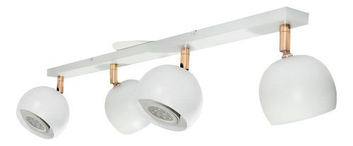 Lampara Aplique Techo Pared Gioluce Tini-gap-4 Luces Bocha Blanco Cobre