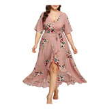 Vestido Floral De Una Pieza For Mujeres De Talla Grande