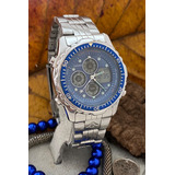 Relógio Citizen Cronógrafo C450 Azul Pulseira Completa Top
