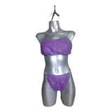 30 Tops Y 30 Bikinis Desechables Para Spa Morado Con Envio