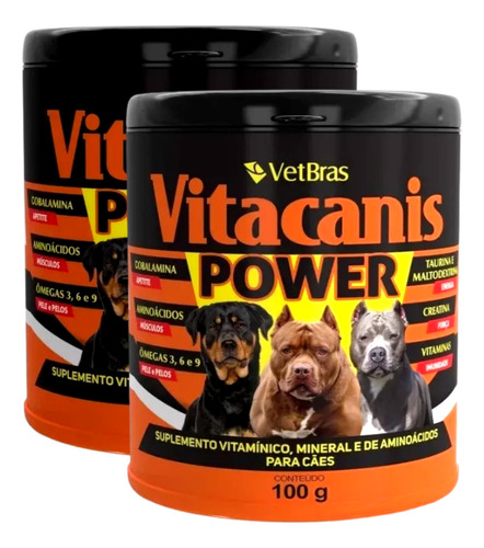 Vitacanis Power Suplemento Vitamínico Pit Bull Cães Fortes