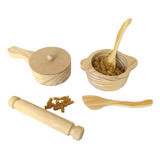 Set De Cocina Olla Sarten Cocinita Infantil Niño Madera