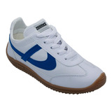 Tenis Hombre Mujer Panam 084 Blanco Nieve Azul Original