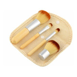 4 Pc Amigable Eco Asa De Bambú Cepillo De Maquillaje P...