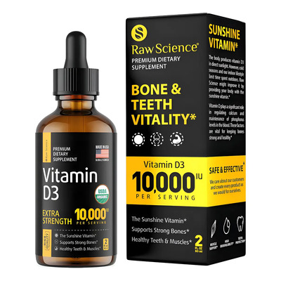 Gotas de Vitamina D3 10000IU Raw Science Líquido Adultos Refuerzo Inmunitario | Envío gratis