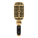 Microfone Profissional Clássico Vintage Com Fio (ouro)