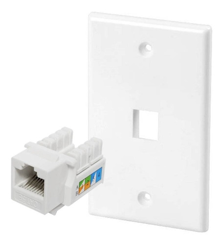 Modulo Rj45 Cat6 De Red Jack Keystone Con Tapa Muro