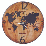 Reloj Pared 40 Cm Madera Terra Con Aro Somos Fabricantes