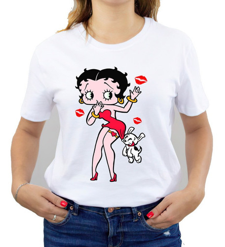 Polera Estampada Dama 100%algodón Betty Boop Exclusivo 616