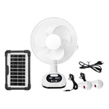 Ventilador De Pedestal Recargable Multifuncion Solar+2 Focos