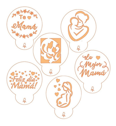 Stencil De Repostería Para Galletas Set Día De La Madre 7cm
